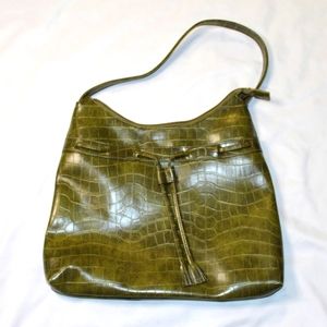 Faux Crocodile Purse Green